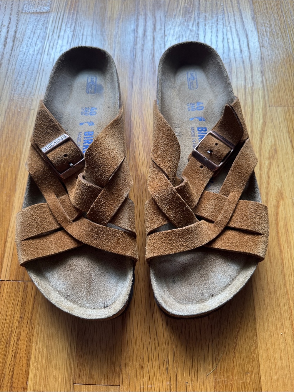 Birkenstocks Lugano Crisscross Sandals. Color: Mink
